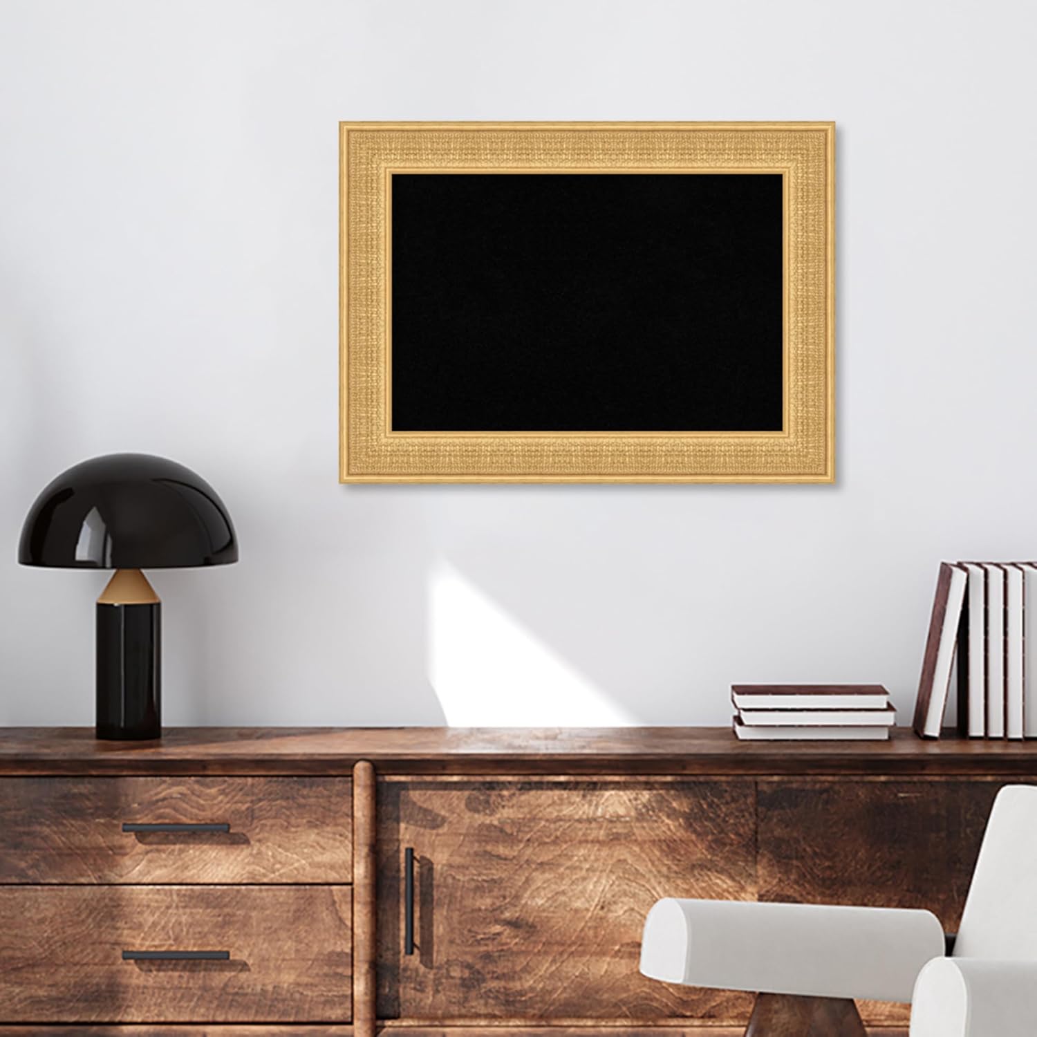 Amanti Art Black Cork Board for Wall, 22x30 Vision Board with Gold Wood Frame, Medium Corkboard Office Decor for Home Organization, Traditional Corkboard Pinboard to Display Items for Home