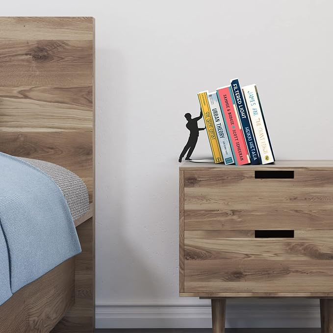 Artori Design Book Ends to Hold Books Heavy Duty - Hidden Metal Bookends for Shelves Desk or countertop - Bookend Book Holder for Home Decorative - Gift for Book Lovers and Home Decor (Cliffhanger)