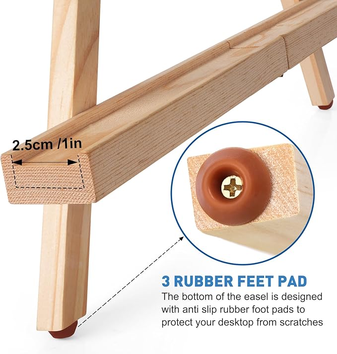 ESRICH Tabletop Easels for Painting,Painting Easel A-Type Adjustable Wooden Tabletop Easel Holds Highest to 21" Canvas Portable Desktop Easel Suitable for Artists, Beginners, Students (1Pack)