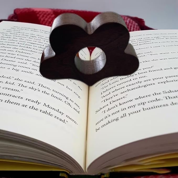 Creative Flower Wooden Bookmark for Men, Wooden Carving Book Mark Gifts for Men Valentine's Day (Flowers)