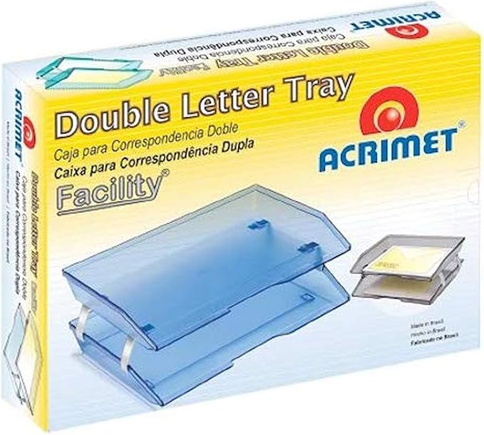 Acrimet 2 Tier Side Load Letter Tray Facility, Desktop File Organizer, A4 Letter Size Paper Organizer, Minimalist Storage Solution Paper Tray for Office, Home, Classroom (Plastic, Clear Green Color)