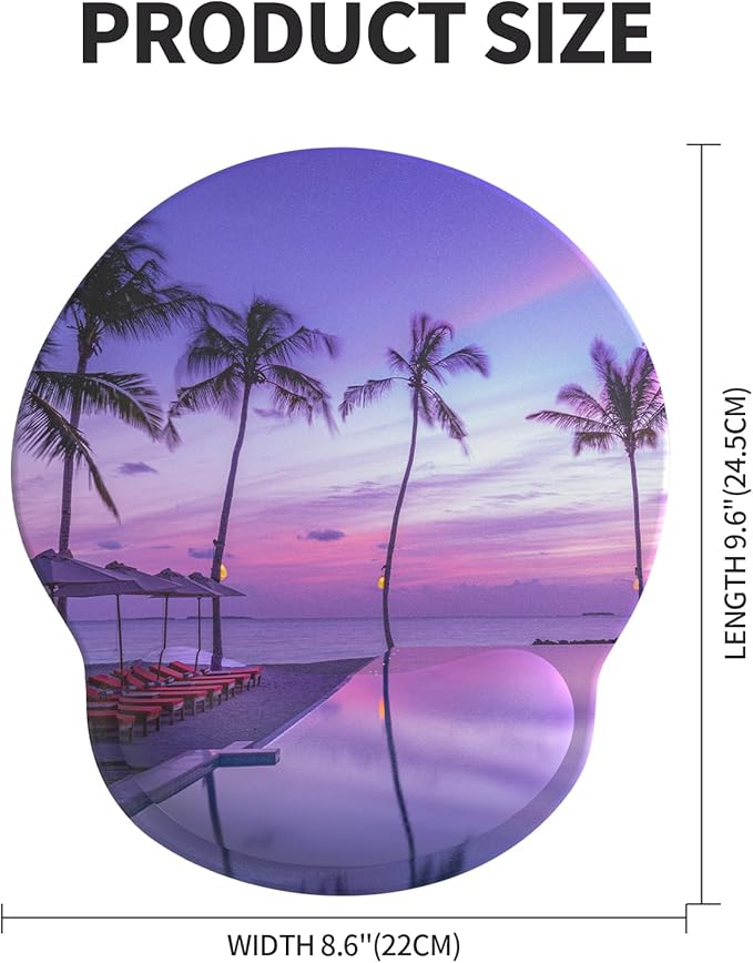 eulps Mouse Pad with Wrist Rest, Comfortable Computer Mousepad with Gel Wrist Support Smooth Surface and Non-Slip PU Base for Pain Relief, Laptop, Office & Home (Mauve Twilight)