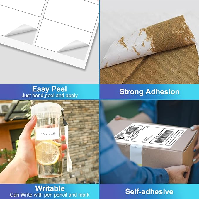 10up Shipping Address Labels 2 X 4 Label, Matte Stickers Paper Compatible with Laser & Ink Jet Printers, 500 Sheets-5000 Labels (5163/8163 /18163)