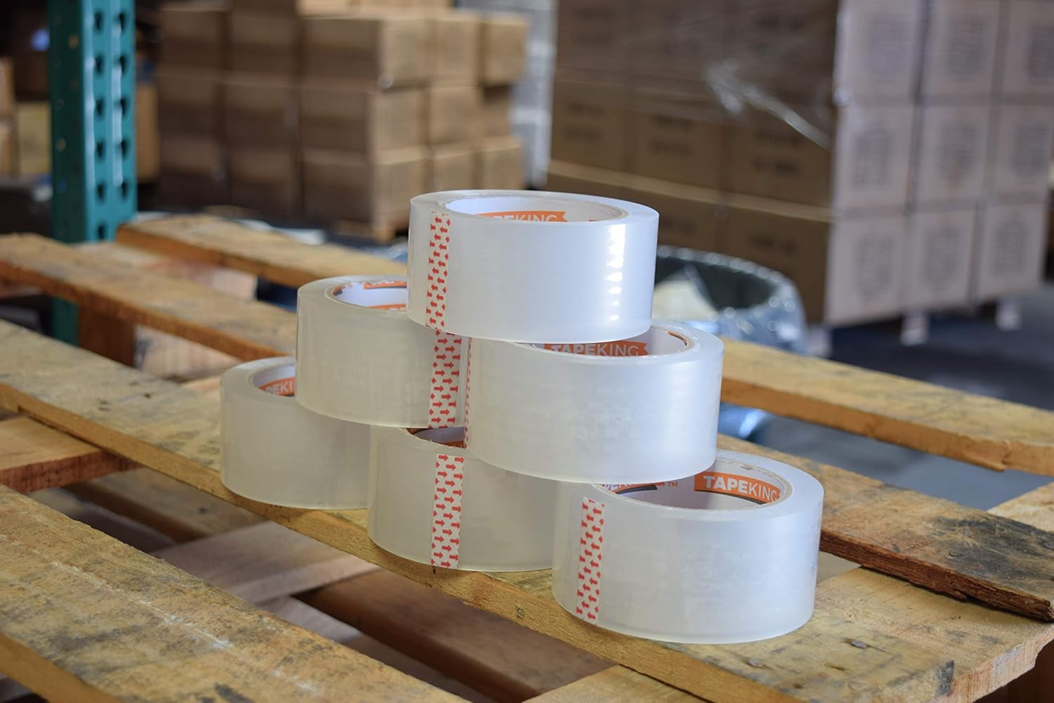 Tape King Quiet Packing Tape - Pack of 6, Clear, Heavy-Duty, Packaging, Boxing and Shipping Tape for Moving and Storage