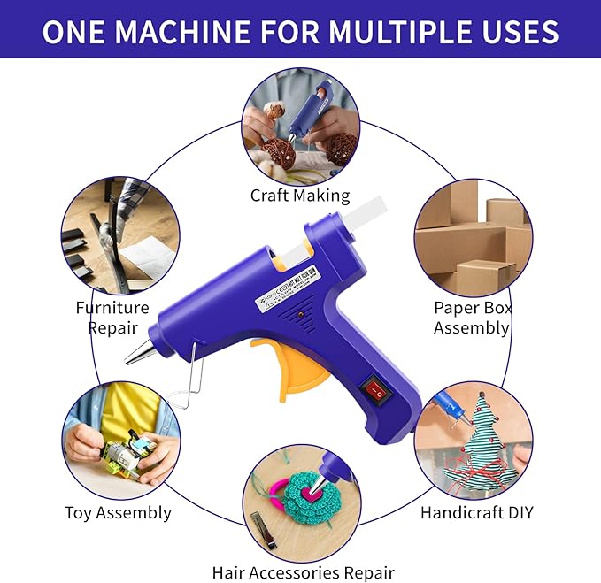 Mini Hot Glue Gun Set for Class Project, Small Glue Gun Hot Melt Arts Craft DIY Glue Gun for Crafts School DIY Arts Home Quick Repairs (Multicolored 8 Pieces)