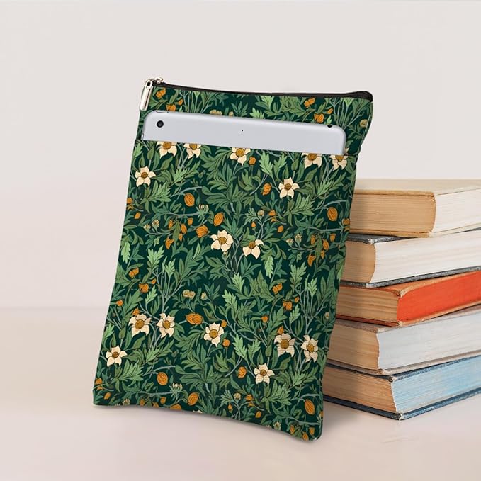Botanical Book Sleeve, Classic Flower Book Covers for Paperbacks, Floral Book Pouch Book Protector, Book Lovers Gifts for Women Girls Sister, Book Accessories Book Club Gifts Christmas Birthday Gifts