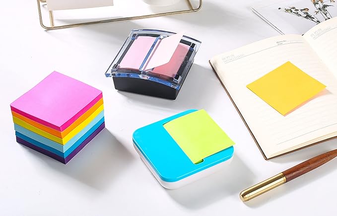 (8 Pads) Pop-up Sticky Notes 3x3 Inches, 8 Bright Colors Super Sticky Notes, Clean Removal, Recyclable, 84 Sheets/pad