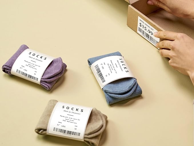 [100 pcs] Phomemo Labels for M220 M221 M250 M260 M200, 2.75''x3.15''(70x80mm), Original, Square,White,100 Labels/Roll, Self-Adhesive Thermal, for Clothing, Logo, Ingredient, Barcode, Address