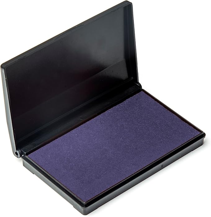 Ink Pad for Rubber Stamps, Stamp Pad for Clear Impression Stamping, Quality Felt Pad Black Ink, Red Ink, Blue Ink (Blue, S (2 * 3.5))