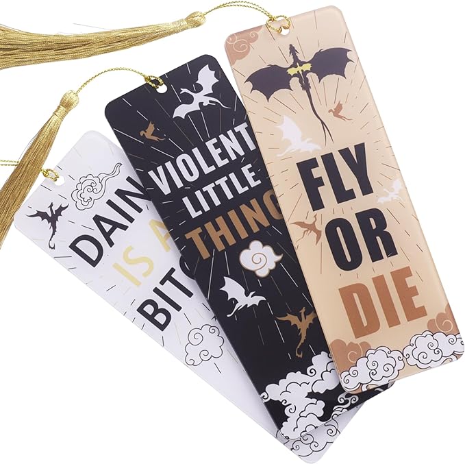 Dragon Acrylic Bookmarks, Bookish Merch Book Lovers, Unique Bookmark for Men, Page Markers Reading Accessories - Set of 3