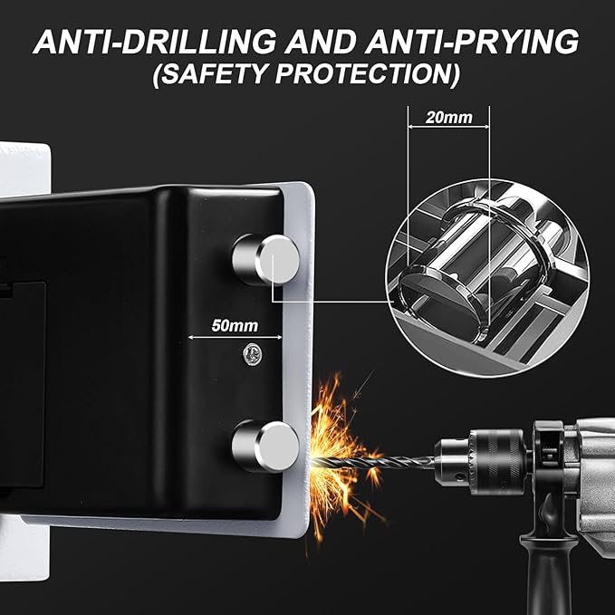 Tenamic Safe Box 0.23 Cubic Feet Electronic Digital Security Box, Keypad Lock Box Cabinet Safes, Solid Alloy Steel Office Hotel Home Safe, HB17 White