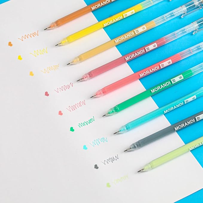 0.5mm Journal Colouring Pens, Assorted Rainbow Colors Pens Set of 9 for Adults Journal Coloring Calligraphy,Made for Everyday Writing, Journals,Drawing,Coloring Books (Morandi-Sweet Color)