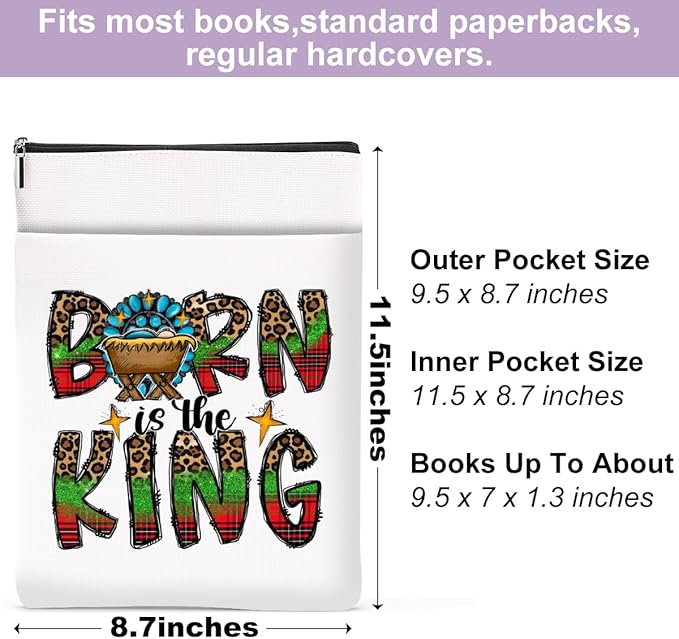 Inspirational Western Faith Christian Gifts Book Sleeve Book Cover Religious Cowgirl Accessories for Women Teacher BFF Friendship Christmas Birthday Book Lovers Gifts Book Protector with Zipper