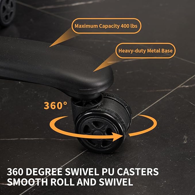 Office Chair Big and Tall, High Back Home Office Chair 400 lbs, Executive Office Chair with Ottoman, Ergonomic Office Chair with Padded Armrest, Swivel Computer Chair PU Leather (Khaki)