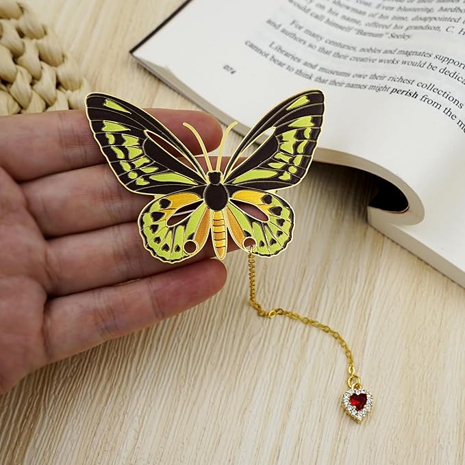Butterfly Bookmarks for Women,Metal Bookmark,Unique Gifts Book Markers for Women Book Lovers,Teacher Appreciation Gifts,Valentine Mother's Day Christmas New Year Birthday Gift (05-Green)