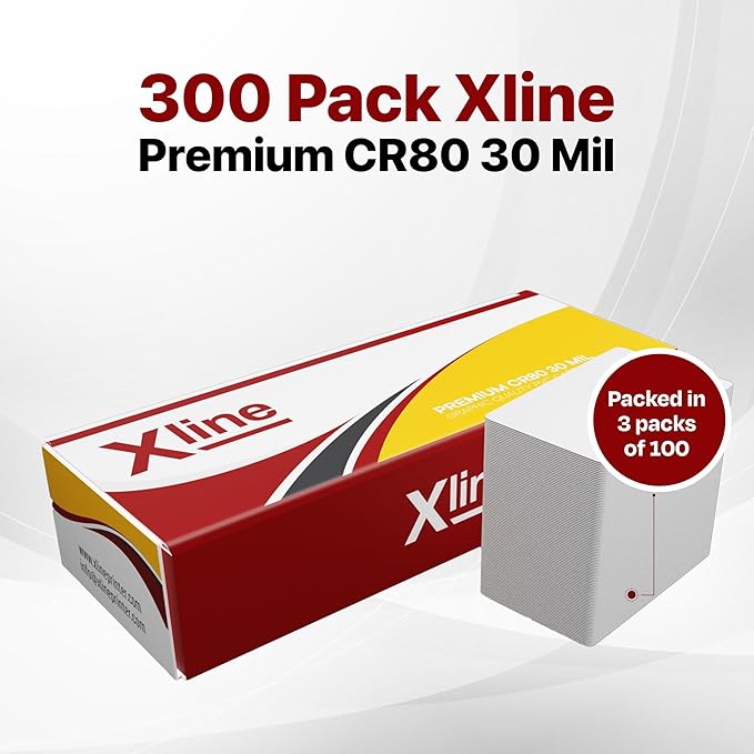 X LINE CR80 30 Mil Graphic Quality 300 Pack PVC Cards