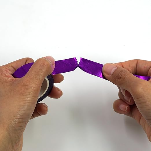 Purple foil washi tape for wall Decorative tape for crafts Washy-tape Mirror tape Purple strips for wall decor Purple duct tape Metallic washi tape Self Adhesive Masking Tape 0.59in x33FT (Purple)
