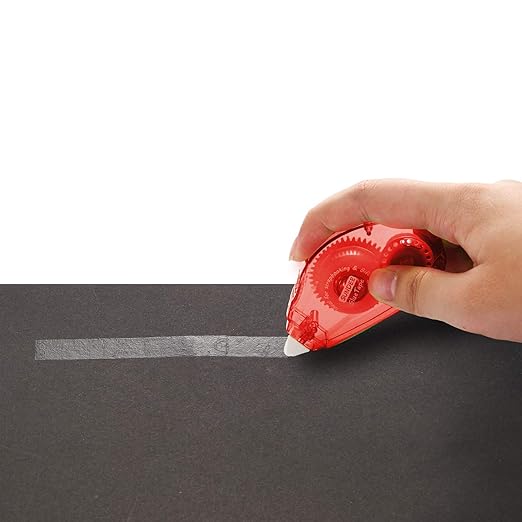 Glue Runner Permanent, Double Sided Adhesive Scrapbook Runner Tape Roller, 0.3-inch by 360-Inch, Permanent Adhesive Roller Applicator, 12 Pack - Red