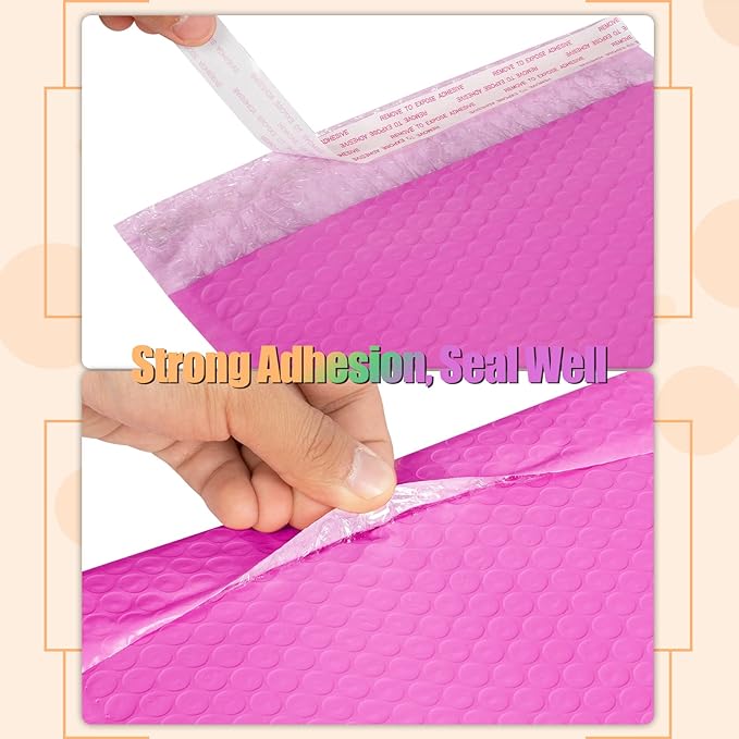 8.5 x 12 Inch Bubble Mailers, 30 Pack Self-Seal Poly Padded Envelope, Waterproof Shipping Bags for Small Business, Hot Pink