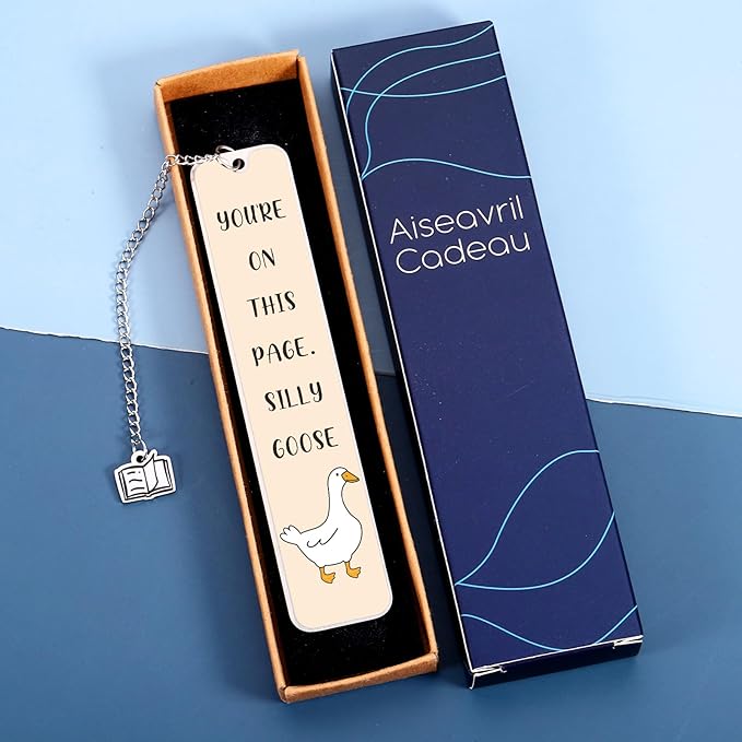 Funny Gag Gifts for Book Lovers Women, Silly Goose Cute Bookmarks for Book Lovers, Funny Bookmarks for Women Birthday Christmas Gifts for Gf Wife Mom Bookish Book Reading Accessories for Book Club