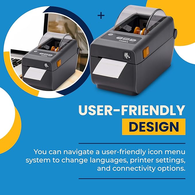 Zebra ZD411 (Zebra ZD410 Replacement) Direct Thermal Zebra Label Printer | 203 DPI | ZD4A022-D01M00EZ | USB, USB Host, Modular Connectivity Slot, BTLE5, EZPL | 2 in Width | Includes Jetset Software