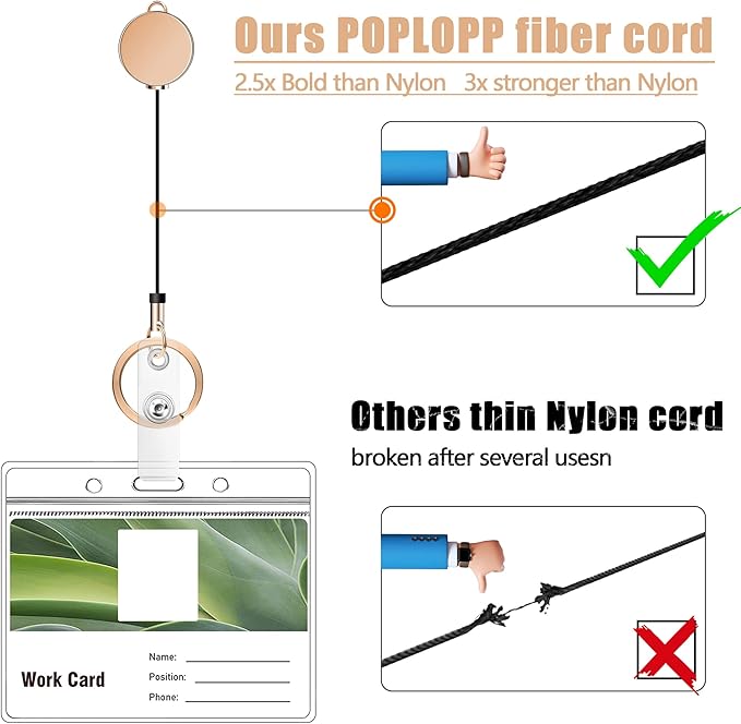 Retractable Lanyards for ID Badges and Keys, Cute Breakaway Teacher Lanyard with Badge Holders and Reels, Silicone Beaded Lanyard for Women, Nurses, Office with 2 Waterproof Card Holders