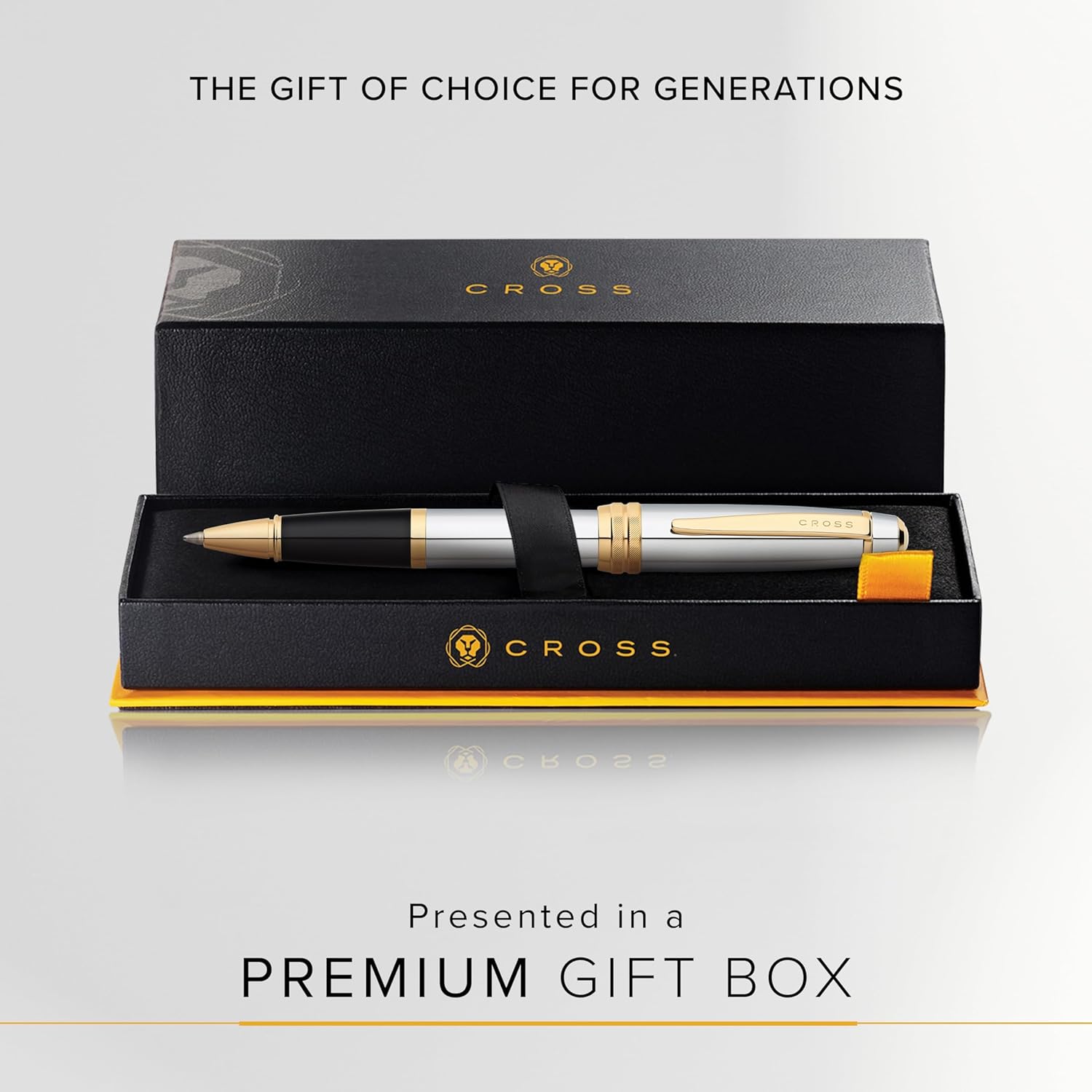 Cross Bailey Refillable Rollerball Pen Presented in a Premium Gift Box - Medium Point, Black Ink, Medalist