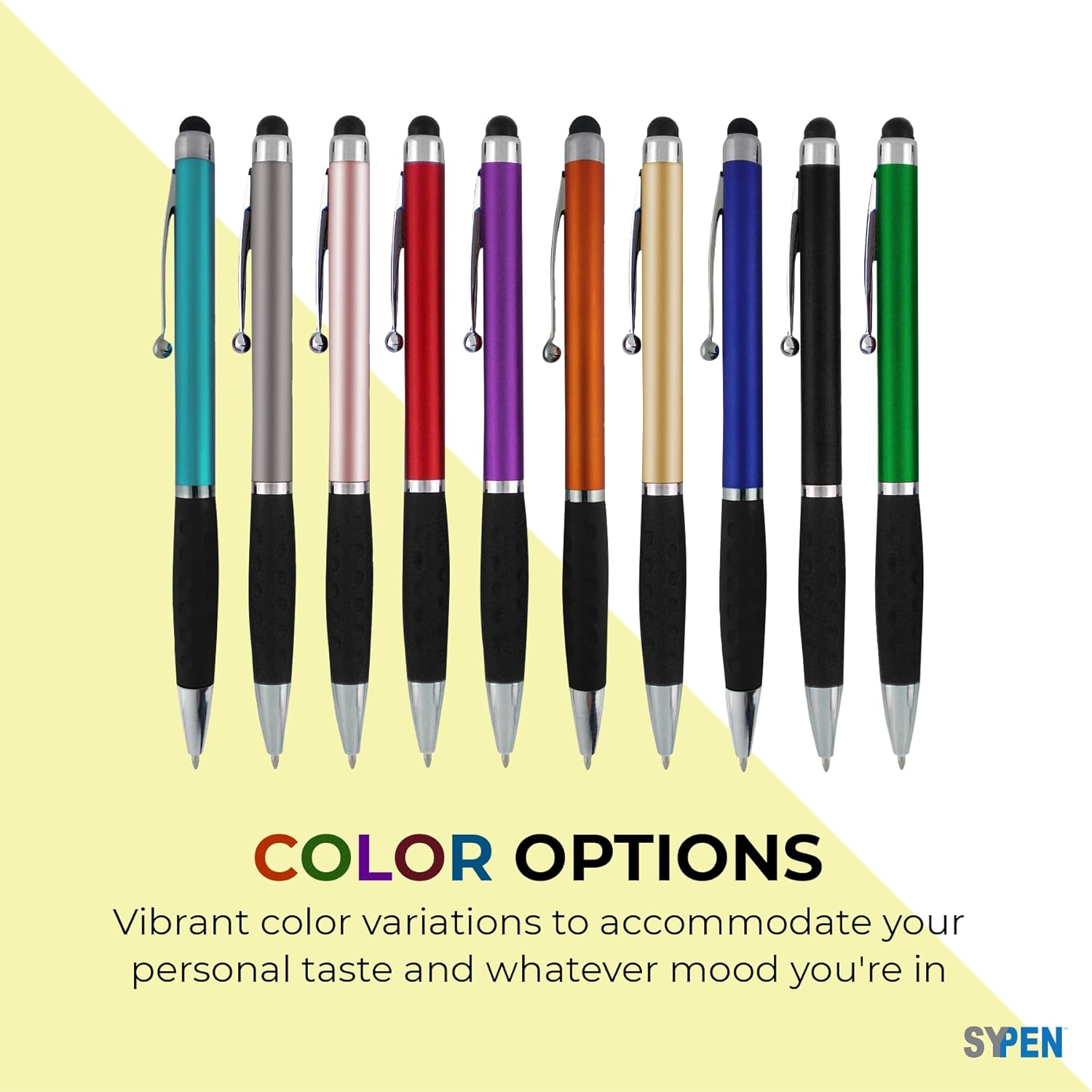Personalized Pens With your Custom Logo or Text-300 Pack Bulk-for Businesses, Parties, and Events, 2 in 1 Ballpoint Pen & Stylus Compatible with Touchscreen Devices, Blue Barrel, Black Ink