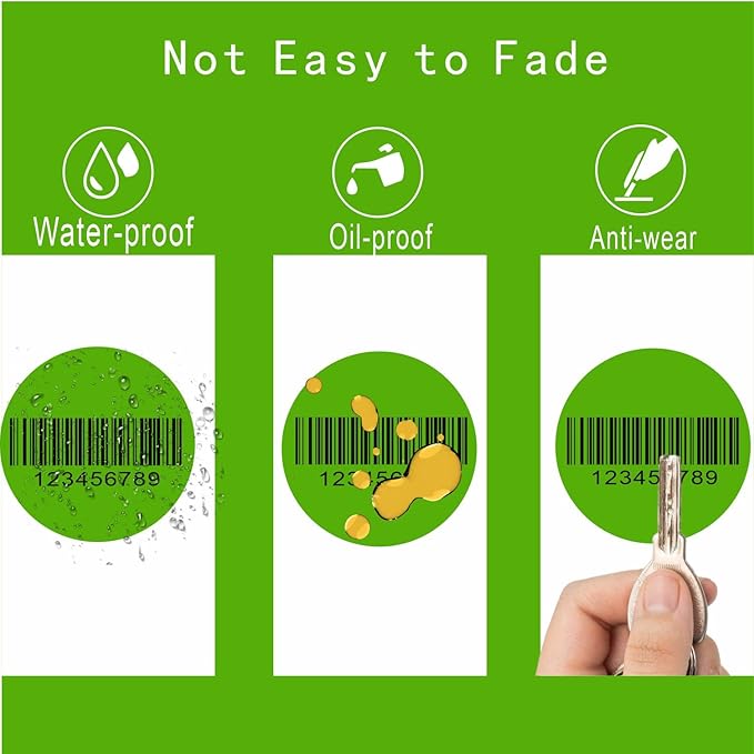 Hybsk 2 inch Circle Color Direct Thermal Stickers Shipping Labels for Barcodes,Name Tag,DIY Logo Design,QR Code,Inventory– Compatible with Zebra,Rollo,Munbyn,and More-750 pcs (2 inch,Green)