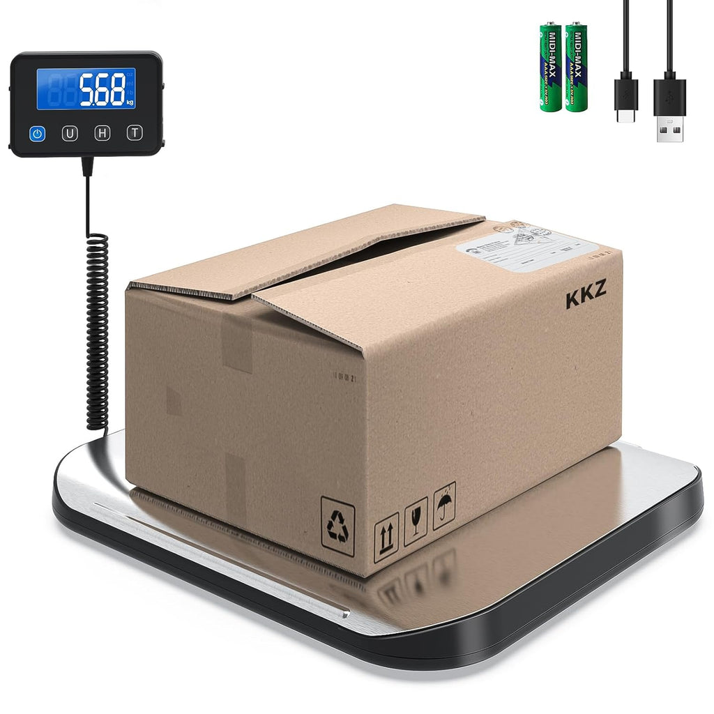 KKZ Shipping Scale, 440 LB Heavy Duty Postal Scale for Packages, Large Mailing Scale for Postage, Industrial, Small Business, Laundry, Warehouse, Stainless Steel
