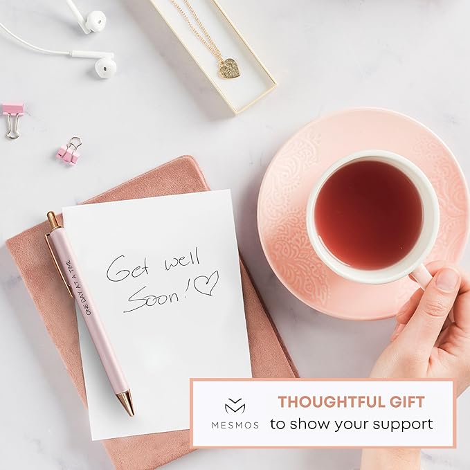 MESMOS 3Pk Fancy Pens for Women, Ballpoint Pens, Get Well Soon Gifts for Women, Breast Cancer Survivor Gifts for Women, Comfort Items for Cancer Patients Must Have, Comforting and Thoughtful Gifts