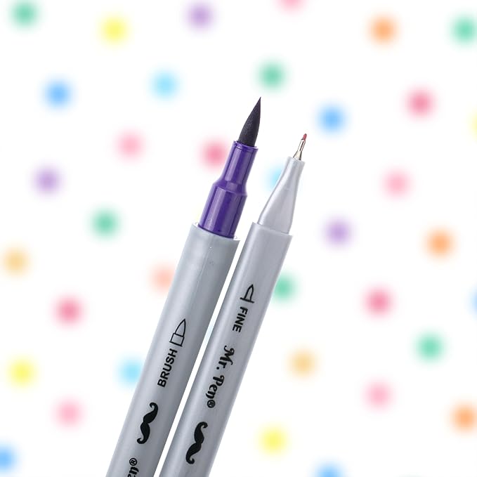 Mr. Pen- Dual Tip Brush Pens, 12 Colors, Art Markers for Kids Adults Coloring