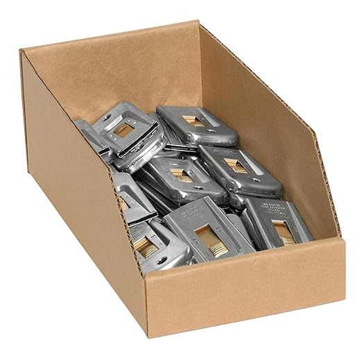 Partners Brand PBINMT612K Open Top Bin Boxes, 6" x 12" x 4 1/2", Kraft (Pack of 50)
