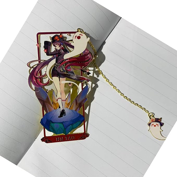 Tartaglia Bookmark with Chain Original Genshin Impact Metal Bookmark - Collect All Your Favorite Characters!
