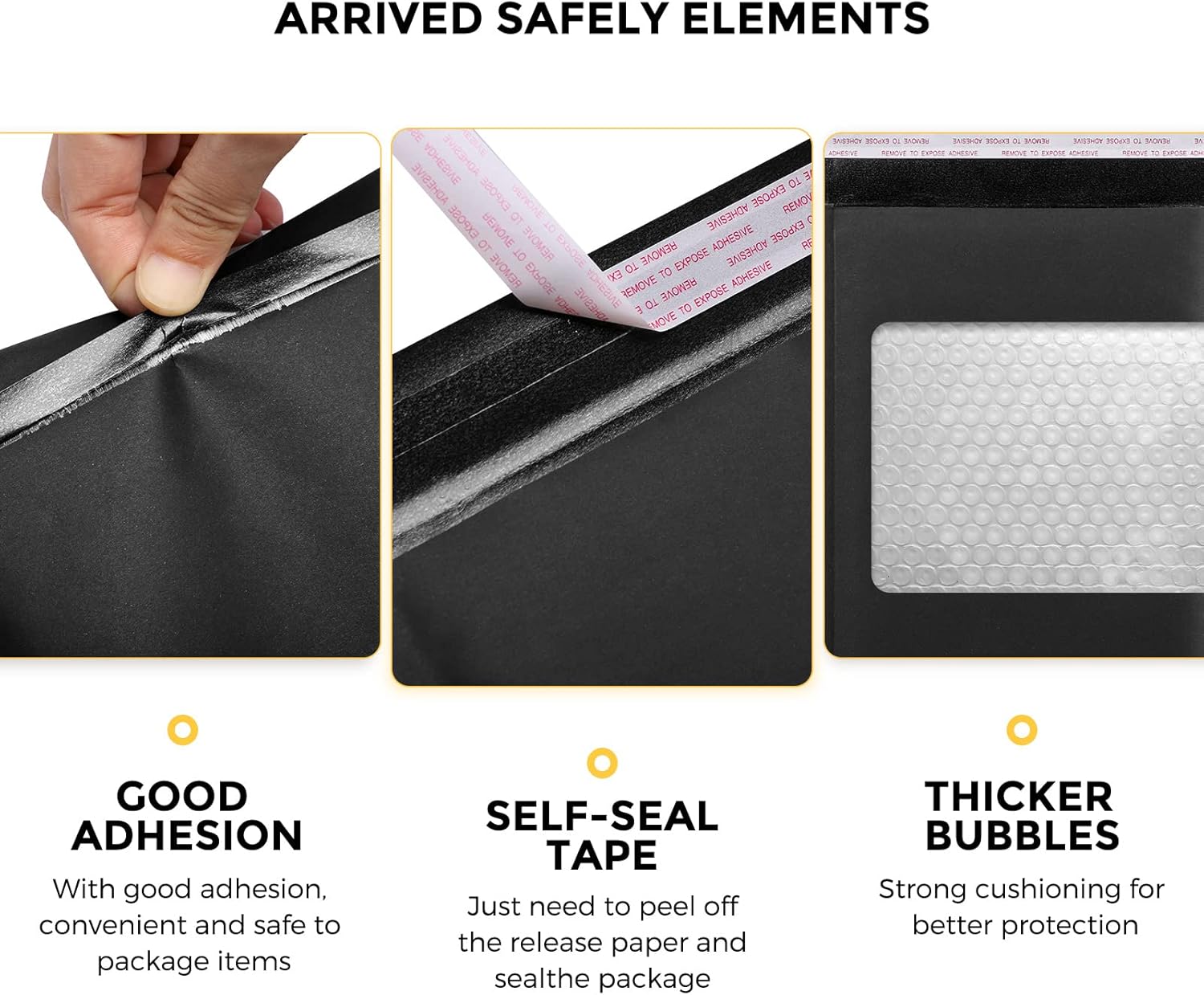 Fuxury Kraft Bubble Mailer 8.5x12 Inch 25 Pack，Strong Adhesion Padded Envelopes,Self Seal Bubble Envelopes, Waterproof Cushioned Padded Mailers Packaging for Small Business,Bulk Black