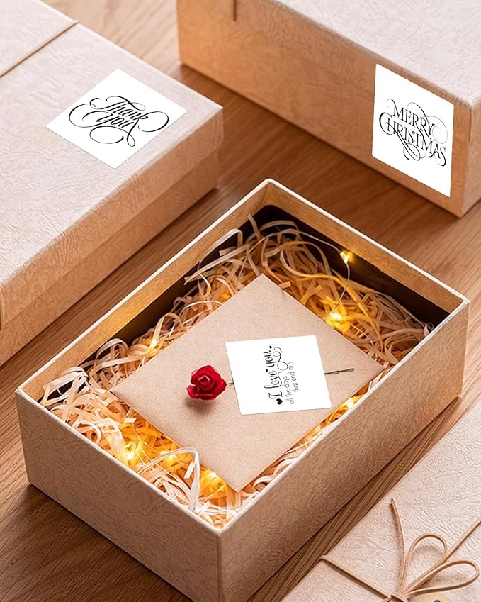 2inch Square Thermal Labels Self-Adhesive, 140 Sheets/Roll Printer Labels for Business and Home, Thermal Sticker for/Shipping/Packaging/DIY Logo Design/Thanks Card/Inventory