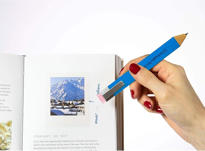 New Pen Bookmark with Refills | Erasable Ballpoint Gel Pen and Bookmark 3-in-1 | Ink Novelty Pen with Eraser | Page Marker | Book Marker | Page Holder Clip | Gift for Reader and Writer (Blue)