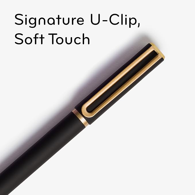 U Brands Catalina Felt Tip Pens, Set of 6, Assorted Colors with Gold Details, Medium (0.7 mm) Point, Assorted Color Ink