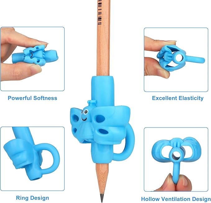 8 Packs Pencil Grips - Koabbit Pencil Grips for Kids Handwriting for Toddlers & Preschoolers, Pencil Holder Grip Posture Correction Training Writing Aid.