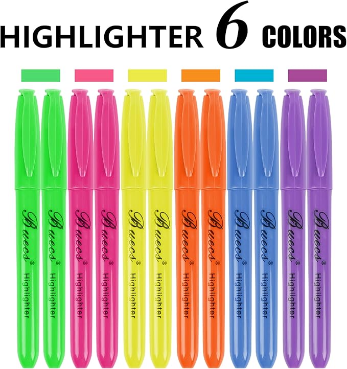 Highlighters Bulk Pack, 108 Count, Assorted Colors, Chisel Tip, suitable for Adults Highlighting Planner Notes, Office School Supplies