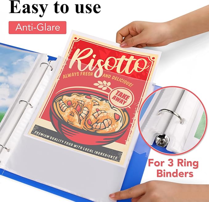 150 Pack Sheet Protectors 8.5 x 11 inch Clear Page Protectors for 3 Ring Binder Heavy Duty, Plastic Sleeves for Papers, Document