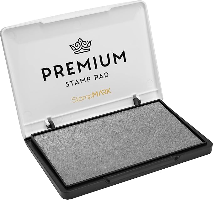 Premium Stamp Pad Medium Size 3" x 4" - for Traditional Rubber Stamps - Felt Pad Gray Color