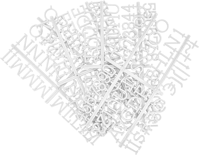 1 Inch Letters for Flet Letter Board,188 Pieces Including Letters, Numbers & Symbols for Changeable Plstic Letter Board by Veskaoty (White)