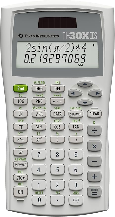 Texas Instruments TI-30XIIS Scientific Calculator, White