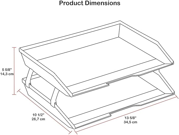 Acrimet 2 Tier Side Load Letter Tray Facility, Desktop File Organizer, A4 Letter Size Paper Organizer, Minimalist Storage Solution Paper Tray for Office, Home, Classroom (Plastic, Solid Green Color)