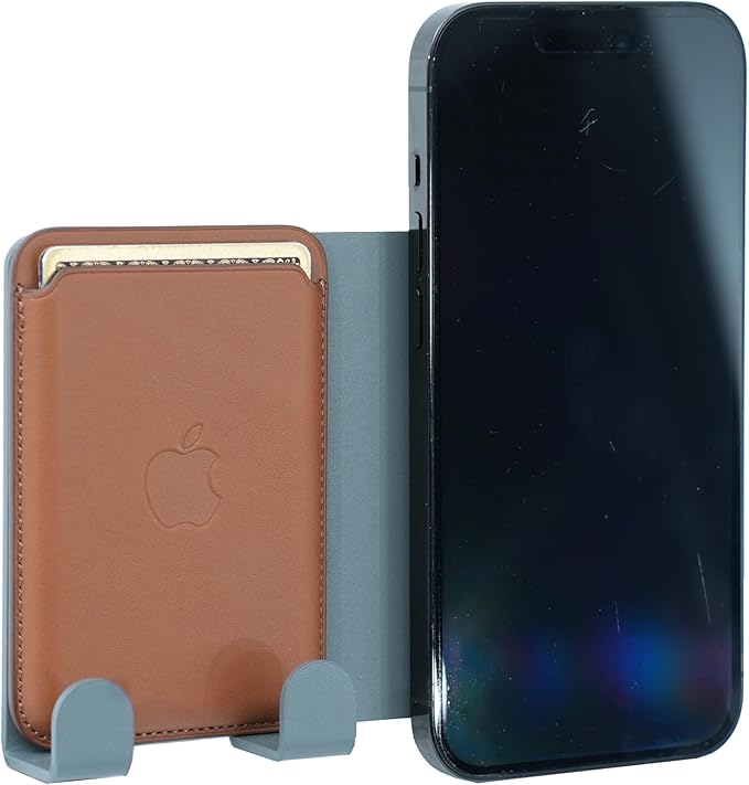 Apple iPhone and Wallet Wall Mount - iPhone, Wallet, and Key Magnetic Steel Charging Mounting Bracket Phone Wall Holder for iPhone and Mag Safe Accessories