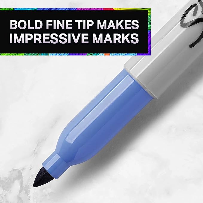 Sharpie Permanent Marker Pens Gift Set | Unicorn Money Box & Marker Pens | Fine Point | Assorted Mystic Gem Colours | 16 Count | Unicorn Gifts for Girls & Boys