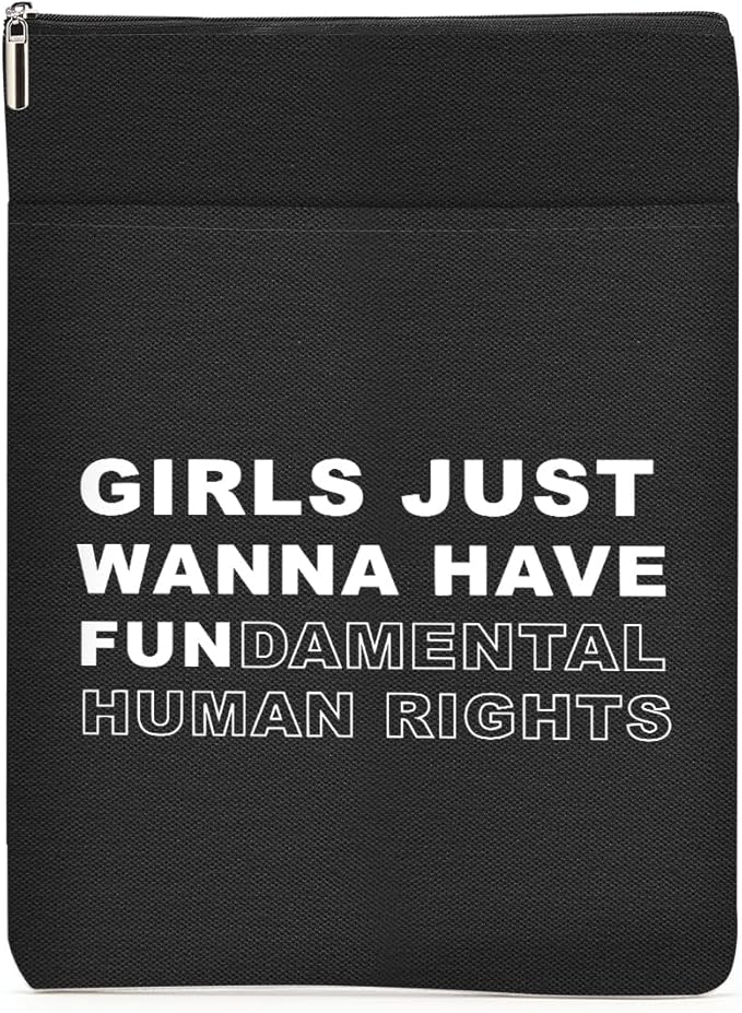 Book Themed Gifts Waterproof Book Sleeve Book Pouch Feminism Equality Rights Reading Gifts for Women Daughter Book Covers for Paperbacks Book Accessories Book Protector with Zipper and Front Pocket