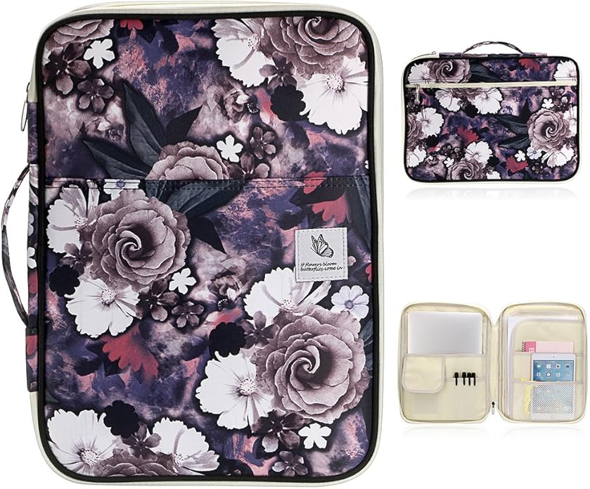 BTSKY New Multi-functional A4 Document Bags Portfolio Organizer-Travel Pouch Zippered Case for Ipads, Notebooks,Documents