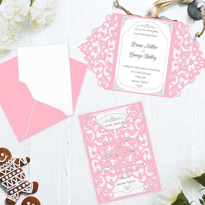 24 Sheets Pink Cardstock 8.5 x 11 Thick Paper, Goefun 80lb Card Stock Printer Paper for Arts & Crafts, Valentines Day, Stationary Printing